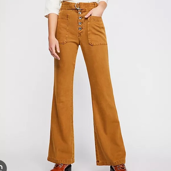 NWOT Free People Corin Mod Slim Flare Pants - Picture 1 of 2